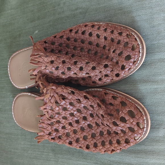 Free People Mirage Woven Leather Mules Brown - Picture 2 of 7